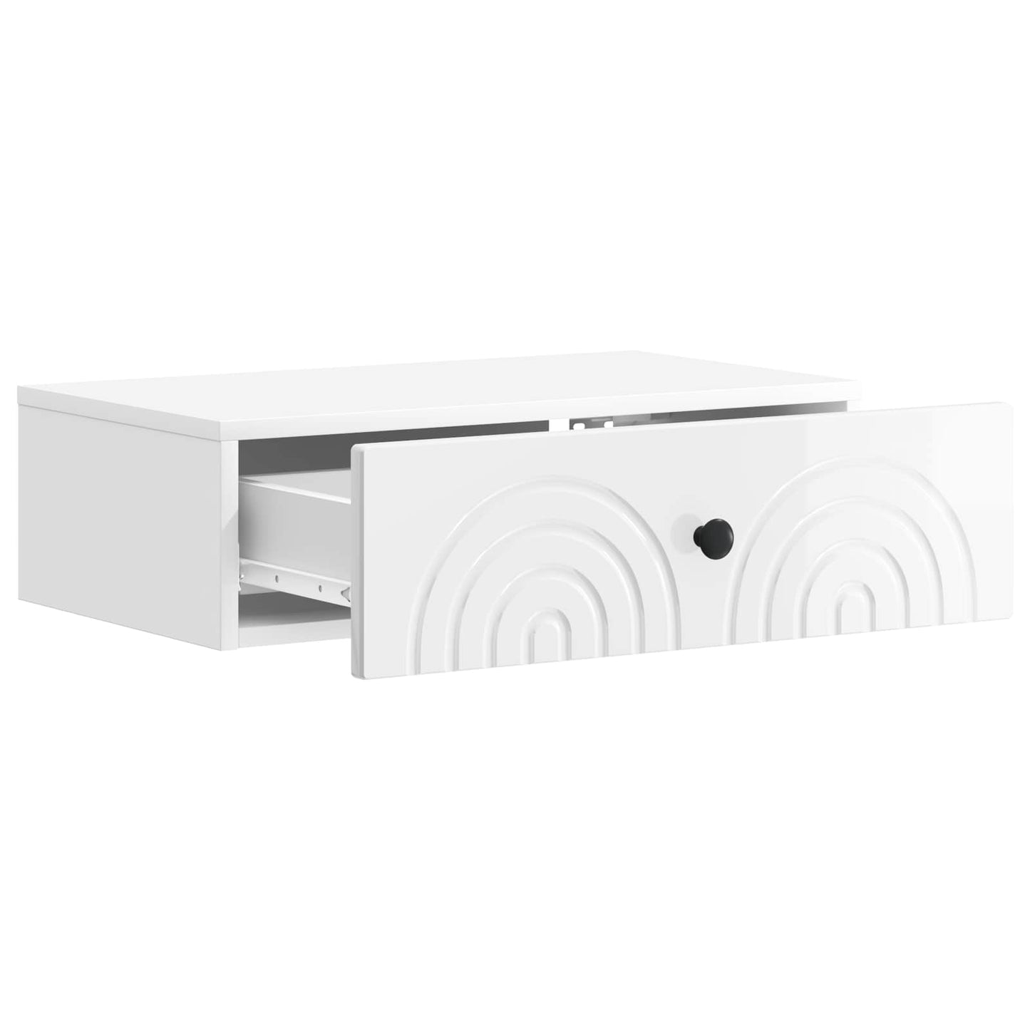 Vegghengt Sidebord Høgglans hvit 59 x 34,5 x 17 cm
