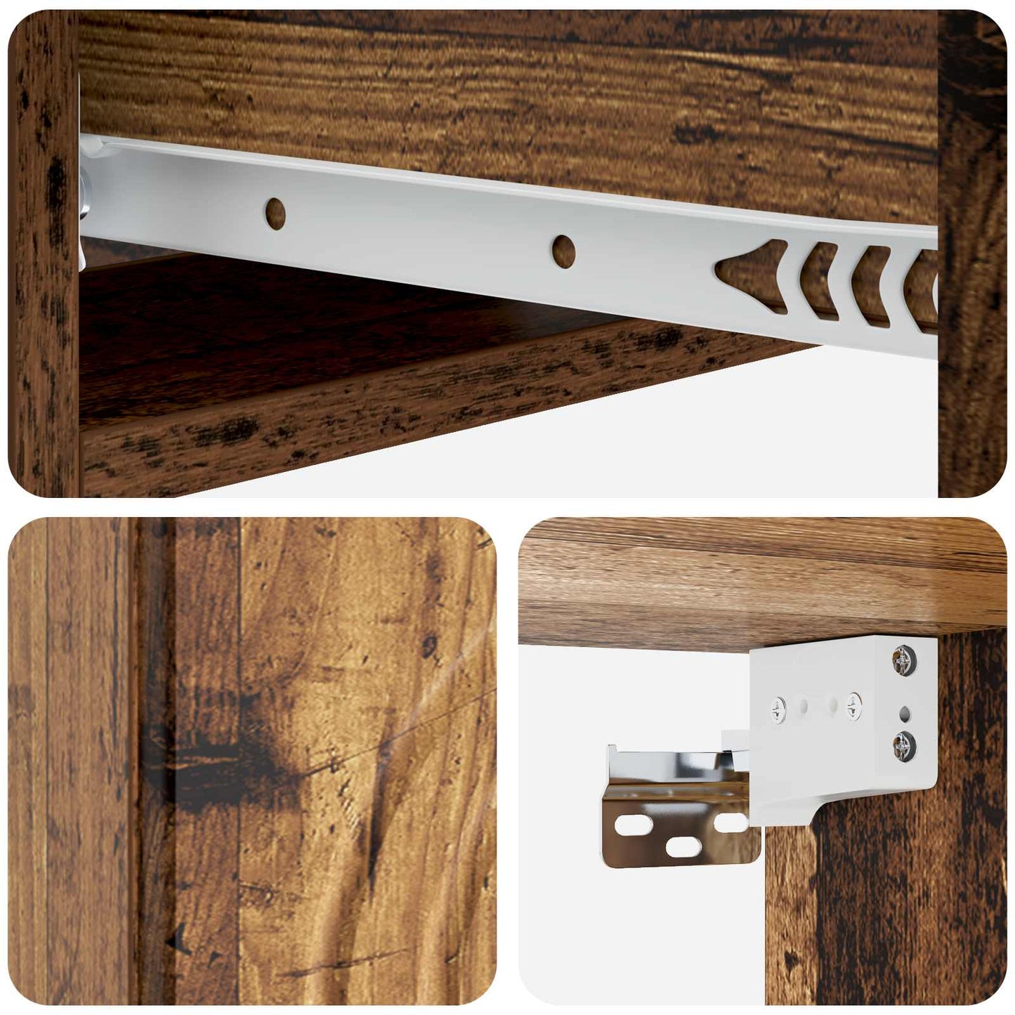 Vegghengt Sidebord Gammelt tre 59 x 34,5 x 17 cm Konstruert tre