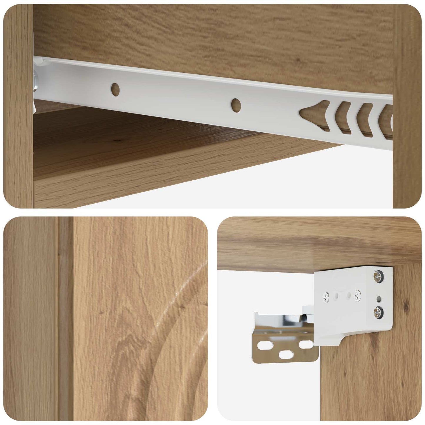 Vegghengt Sidebord 59 x 34,5 x 17 cm Konstruert tre Artisan eik