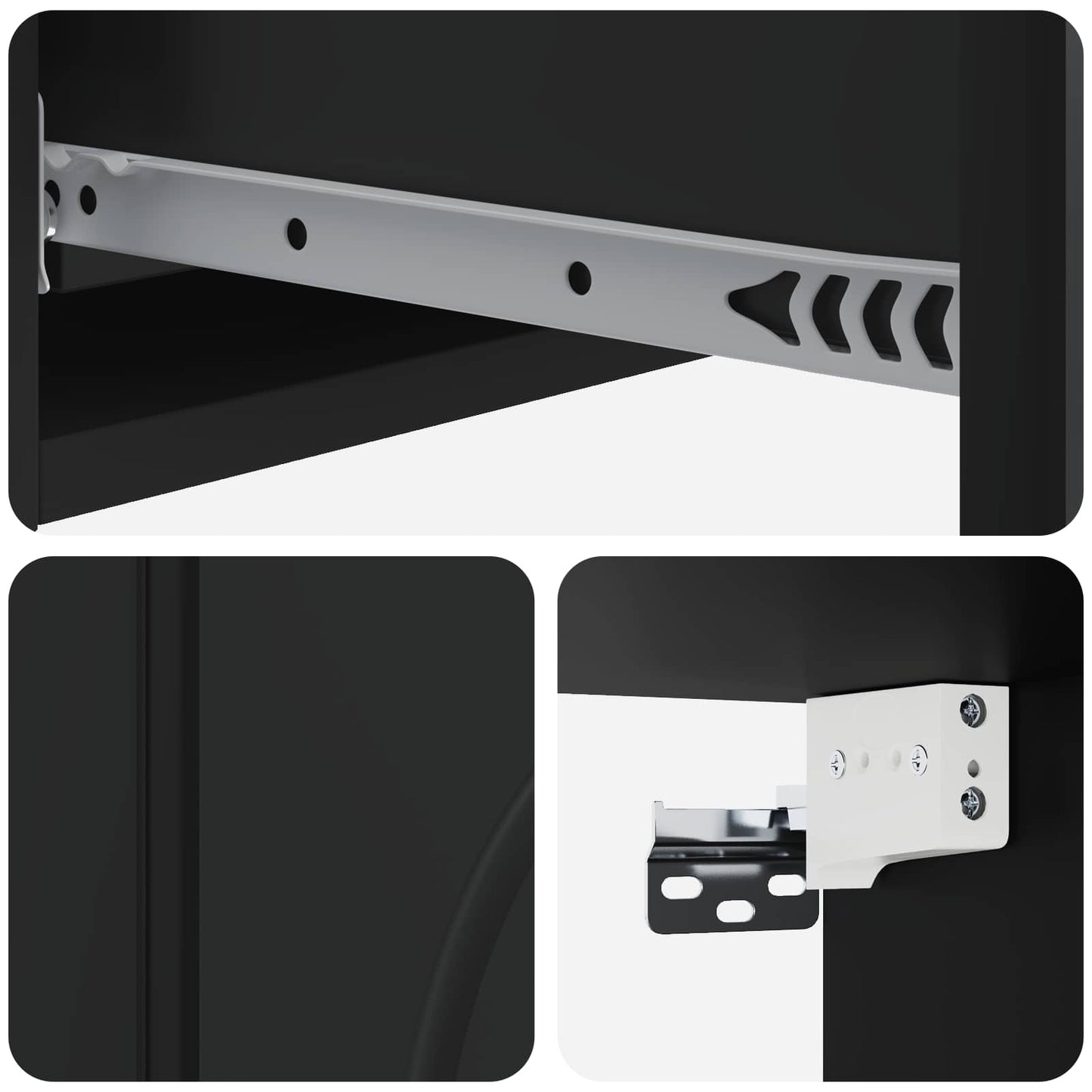Vegghengt Sidebord Svart 87,5 x 34,5 x 17 cm Konstruert tre