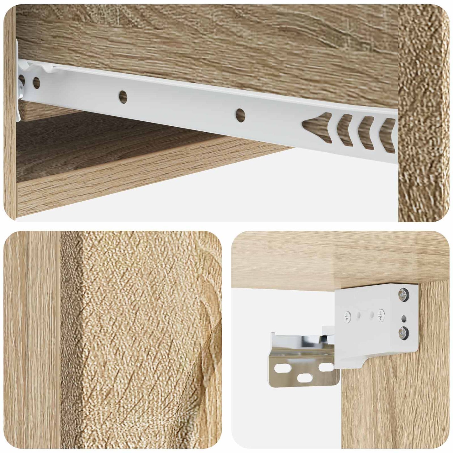 Vegghengt Sidebord Sonoma eik 87,5 x 34,5 x 17 cm