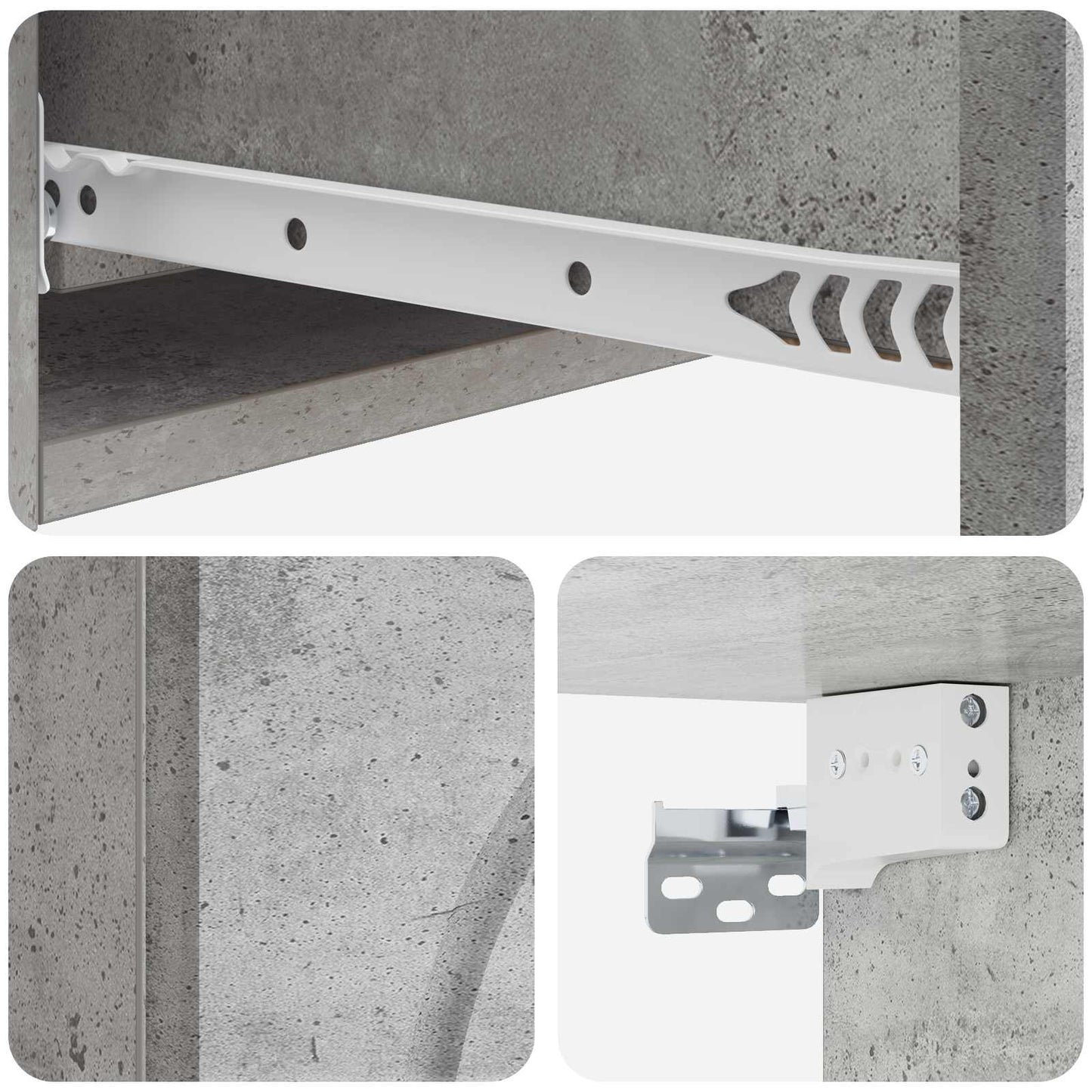 Vegghengt Sidebord Betonggrå 87,5 x 34,5 x 17 cm Konstruert tre