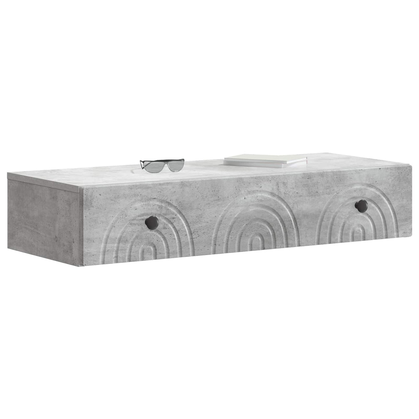 Vegghengt Sidebord Betonggrå 87,5 x 34,5 x 17 cm Konstruert tre