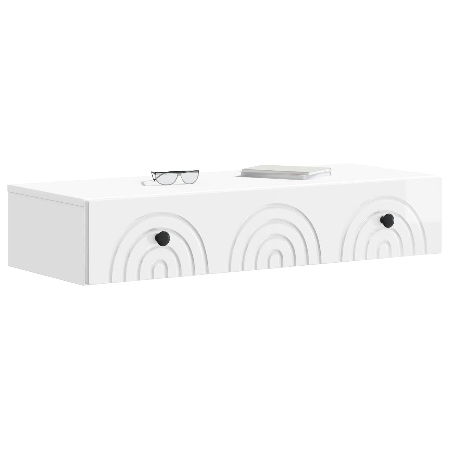 Vegghengt Sidebord Høgglans hvit 87,5 x 34,5 x 17 cm