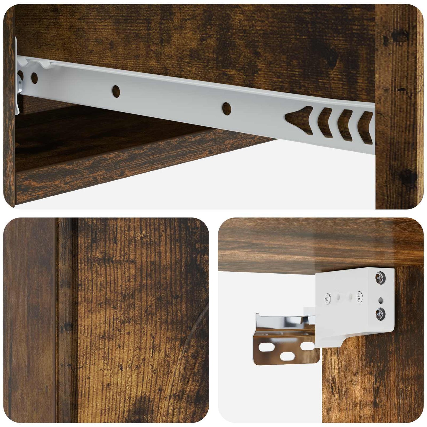 Vegghengt Sidebord Røkt Eik 87,5 x 34,5 x 17 cm Konstruert tre