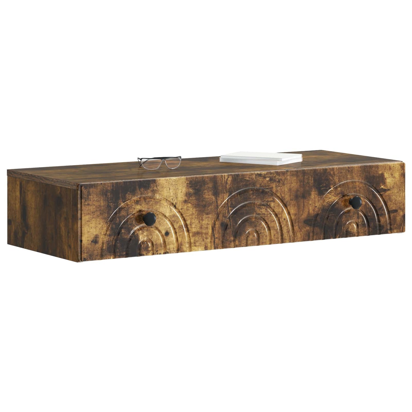 Vegghengt Sidebord Røkt Eik 87,5 x 34,5 x 17 cm Konstruert tre
