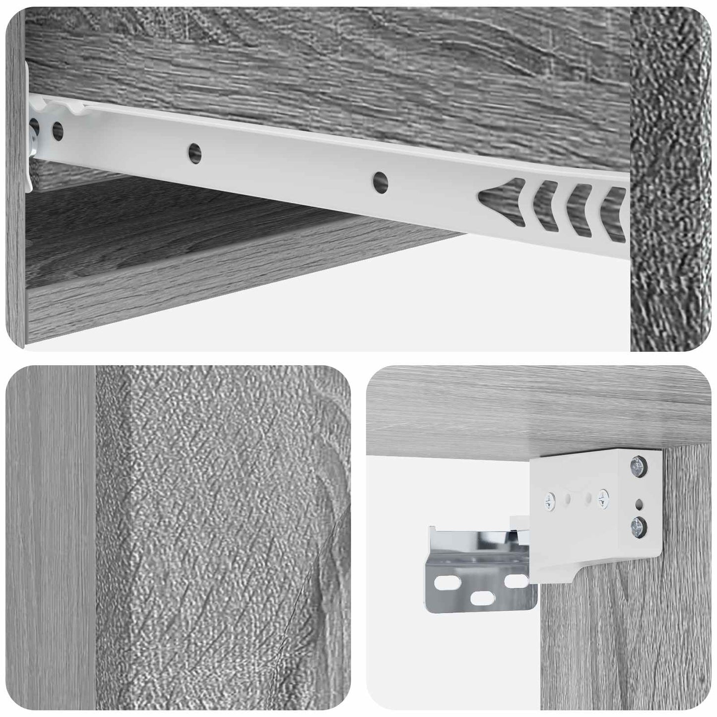 Vegghengt Sidebord Grå sonoma 87,5 x 34,5 x 17 cm