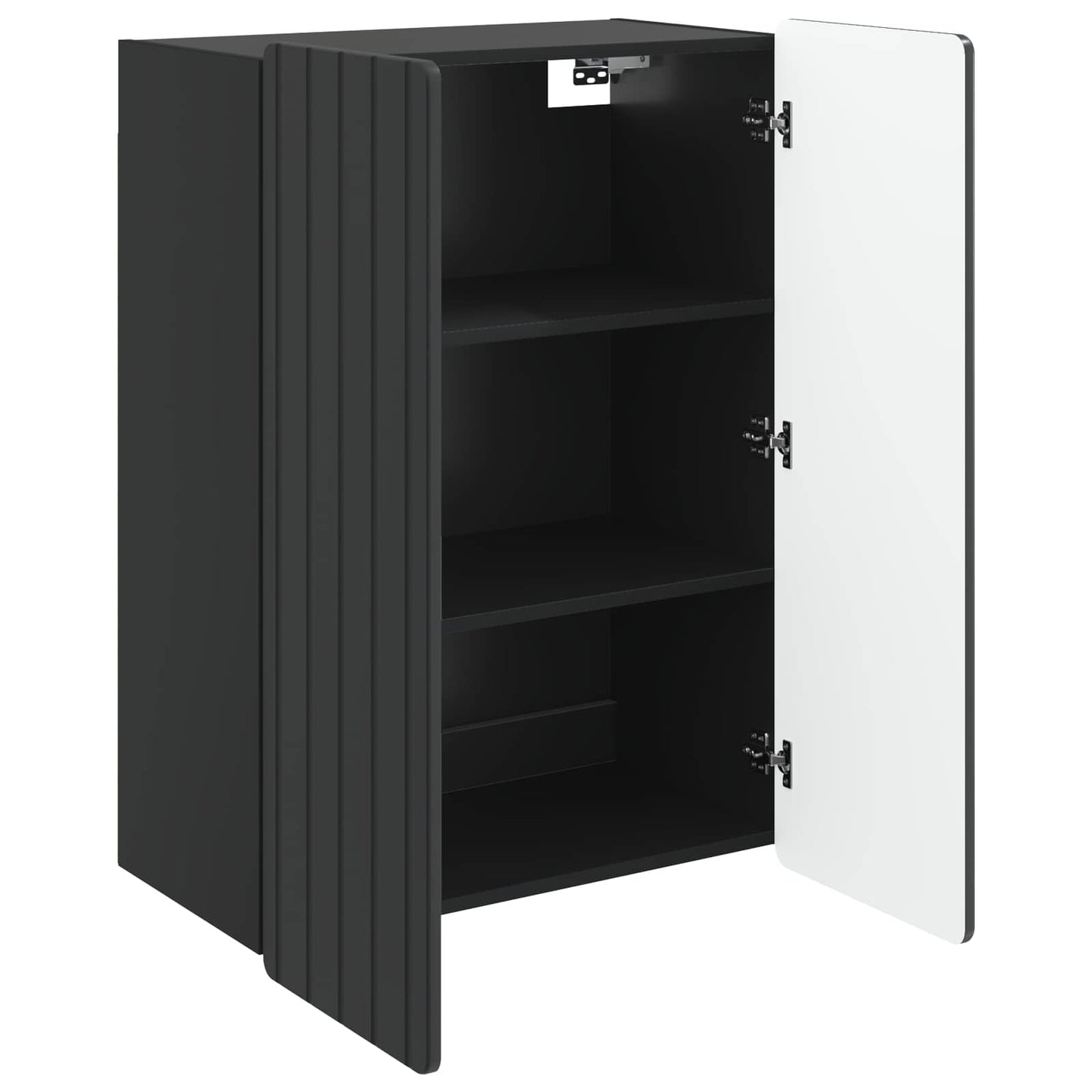 Vegghengt skap Svart 66 x 34,5 x 92 cm Konstruert tre