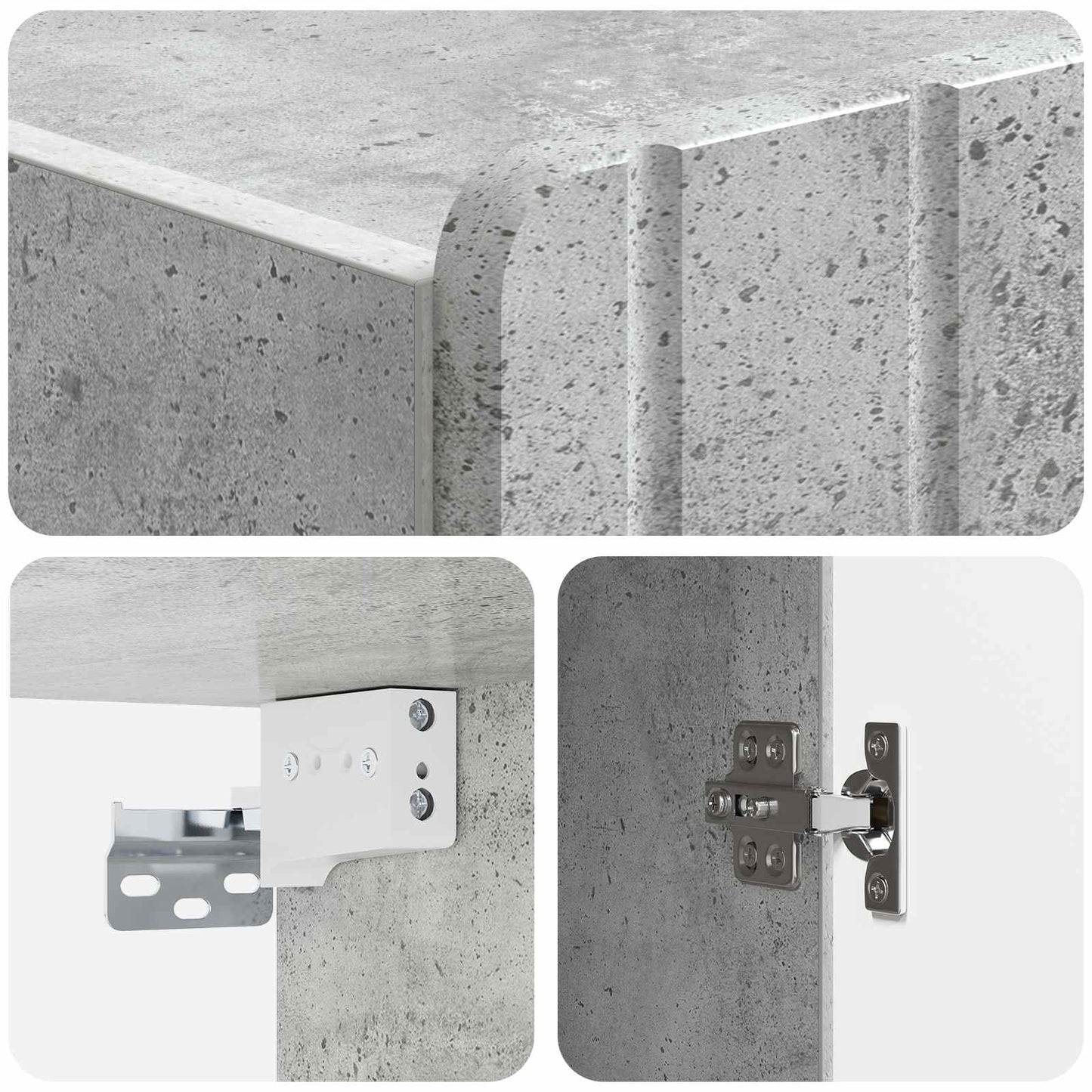 Vegghengt skap Betonggrå 59 x 31 x 64 cm Konstruert tre
