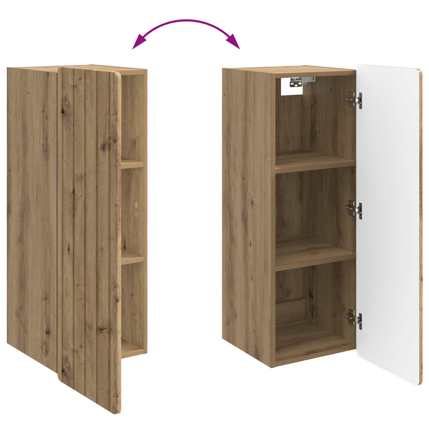 Vegghengt skap 33 x 34,5 x 94 cm Konstruert tre Artisan eik