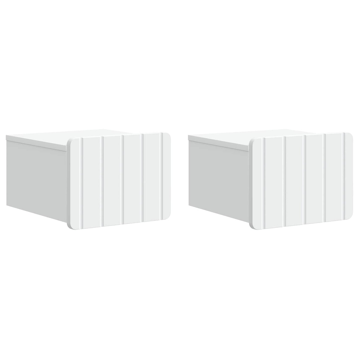 Vegghengt Nattbord 2 pcs Hvit 33 x 34,5 x 24 cm Konstruert tre