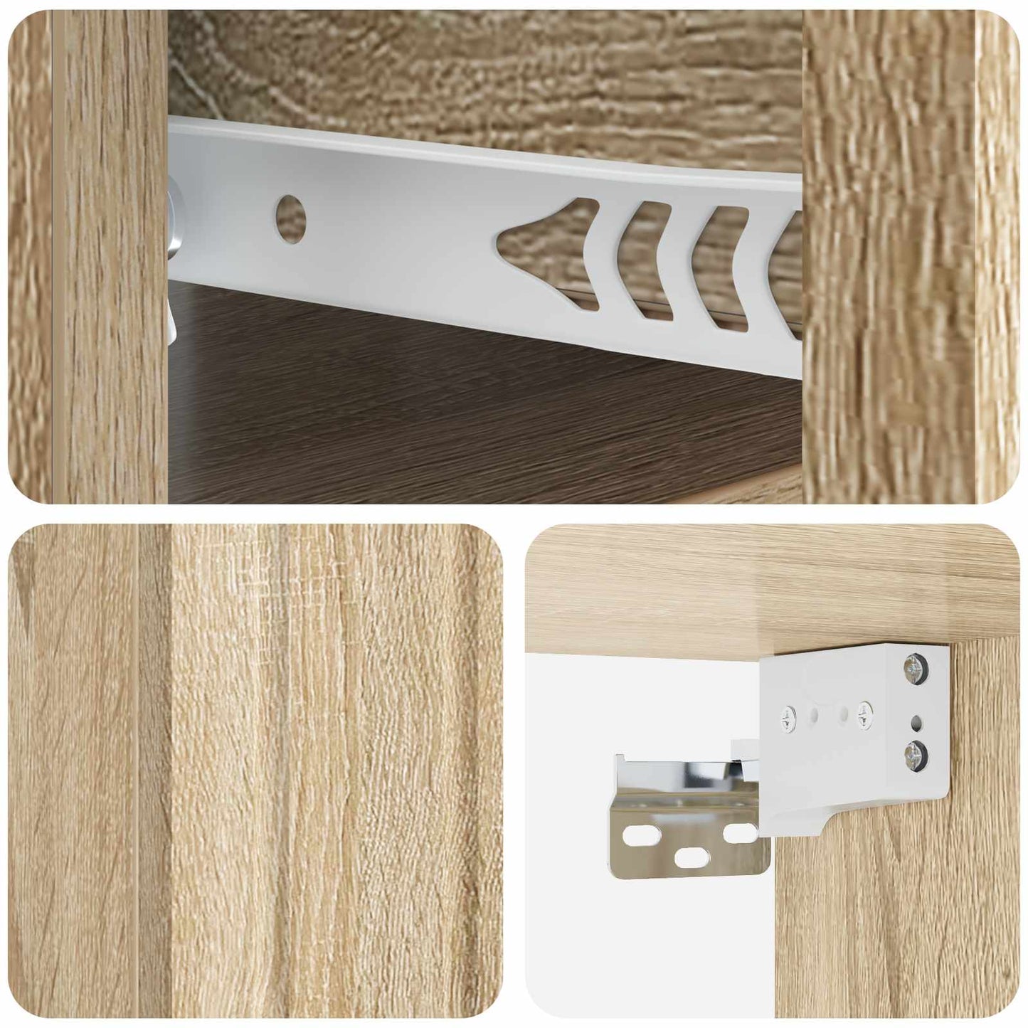 Vegghengt Nattbord Sonoma eik 33 x 34,5 x 24 cm Konstruert tre