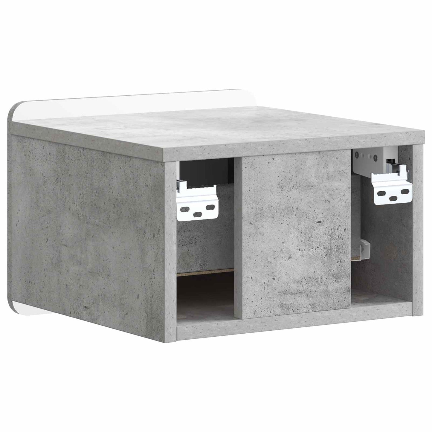 Vegghengt Nattbord med skuff 2 pcs Betonggrå 33 x 34,5 x 24 cm