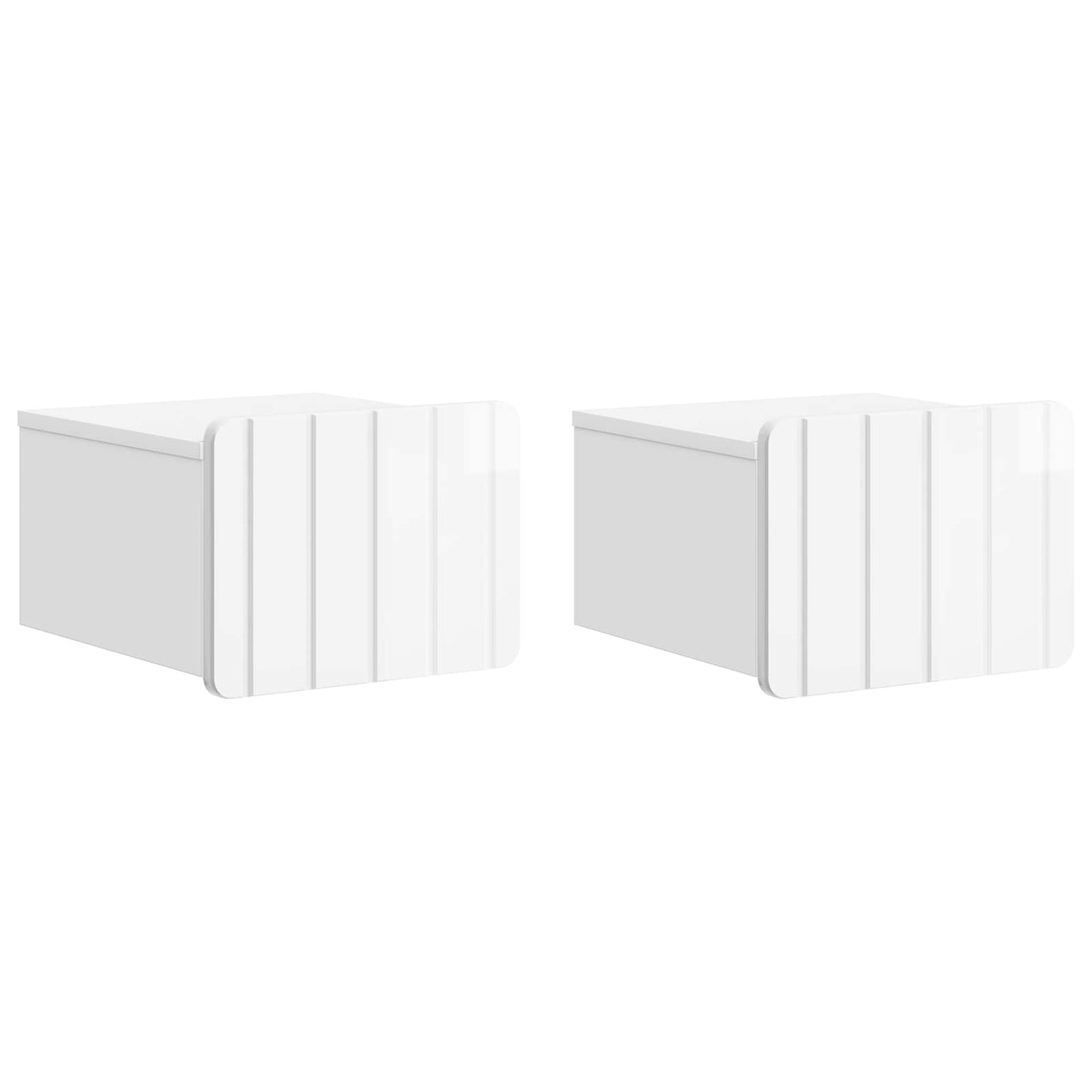 Vegghengt Nattbord 2 pcs Høgglans hvit 33 x 34,5 x 24 cm