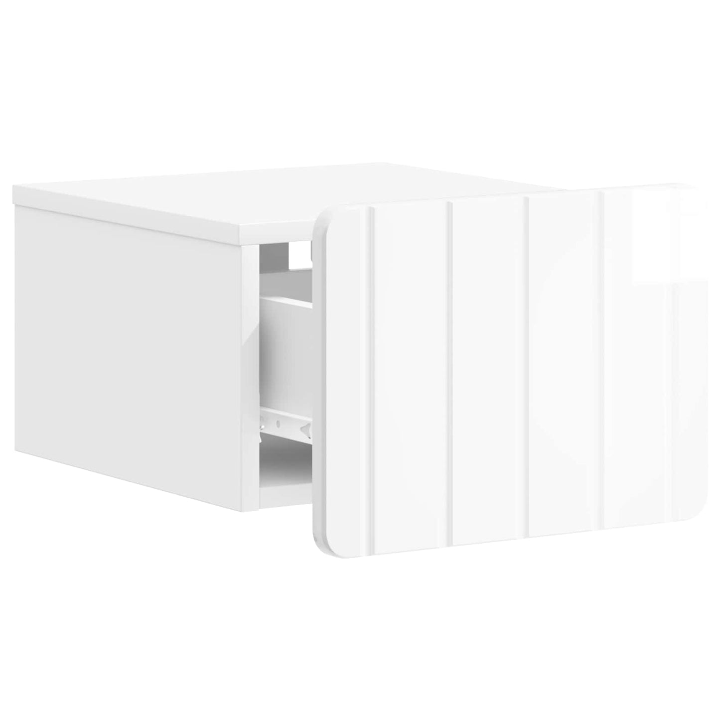 Vegghengt Nattbord 2 pcs Høgglans hvit 33 x 34,5 x 24 cm