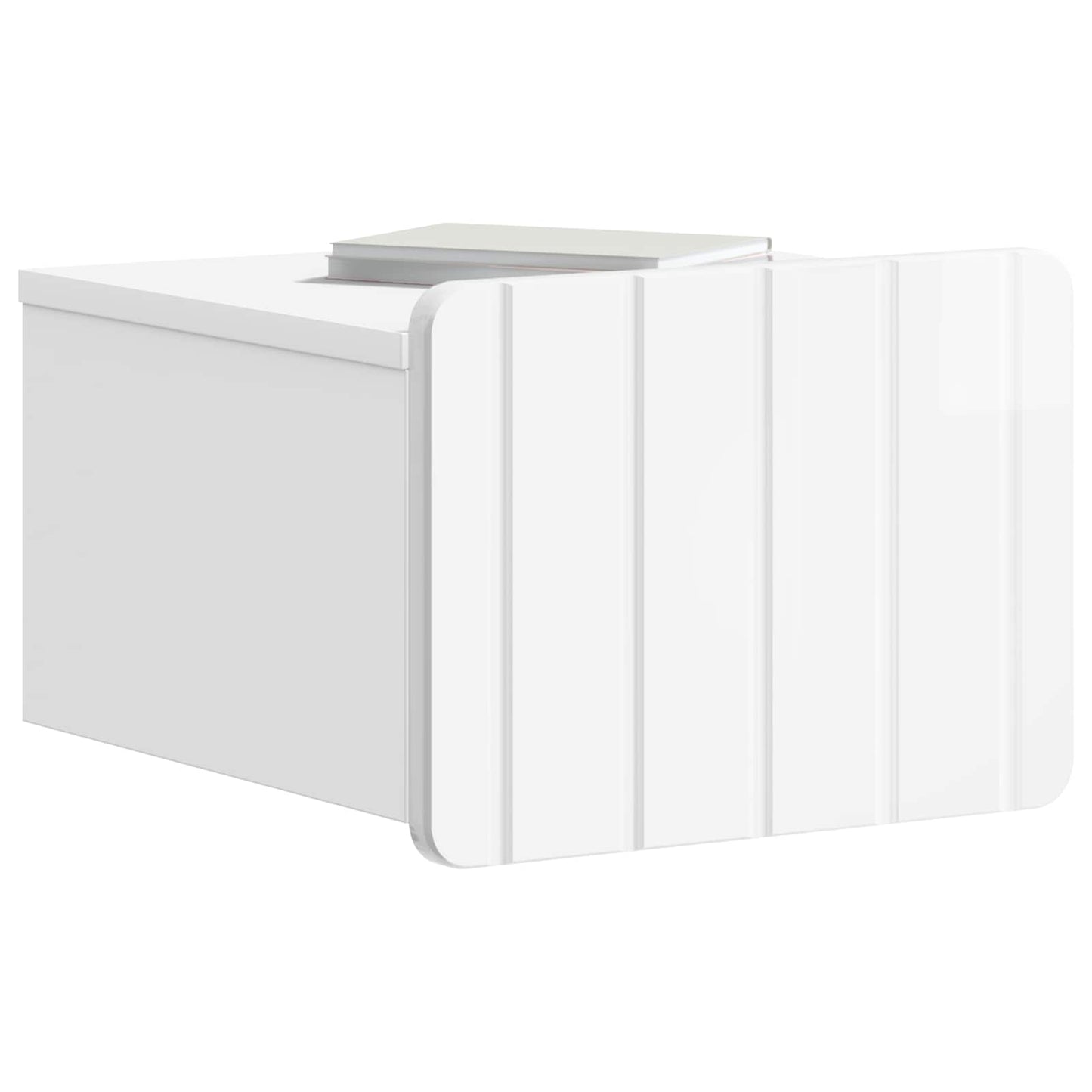 Vegghengt Nattbord 2 pcs Høgglans hvit 33 x 34,5 x 24 cm