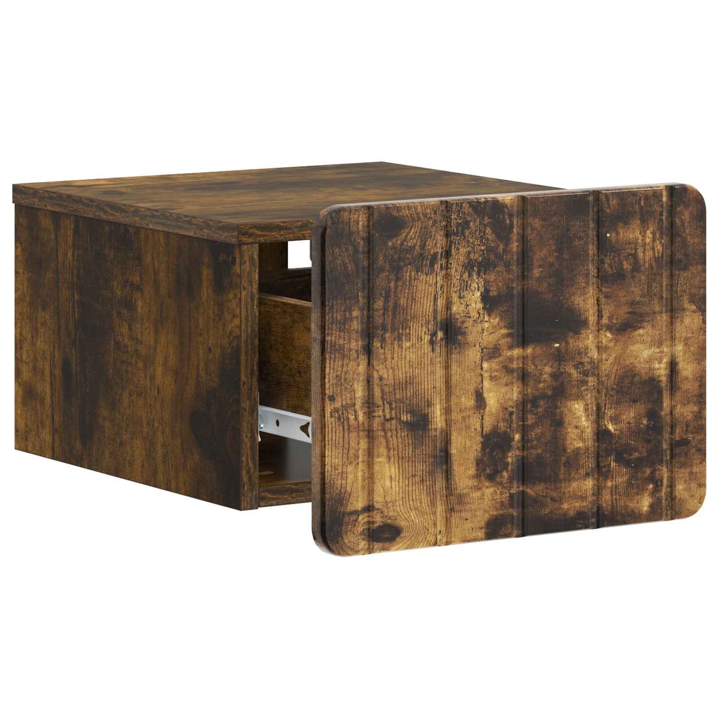 Vegghengt Nattbord Røkt Eik 33 x 34,5 x 24 cm Konstruert tre