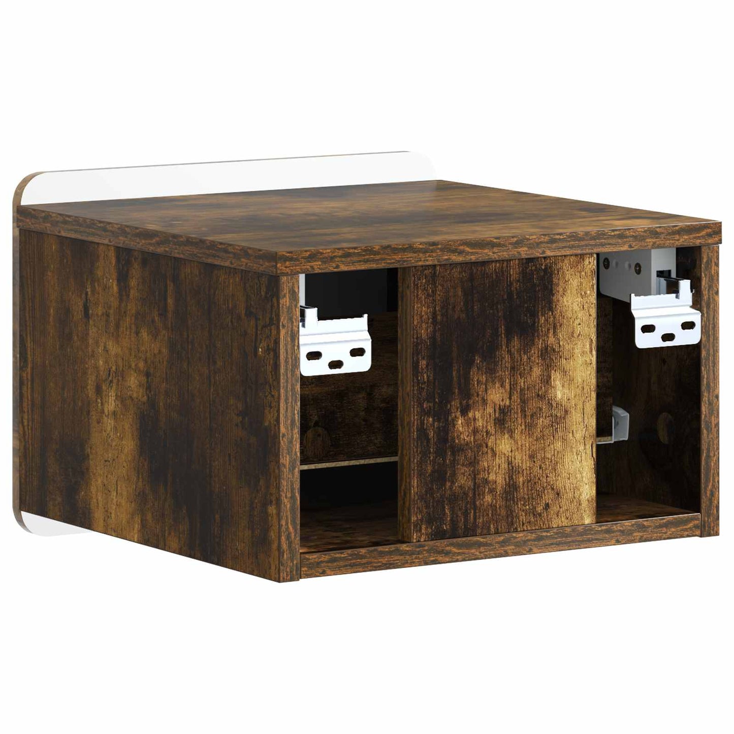 Vegghengt Nattbord Røkt Eik 33 x 34,5 x 24 cm Konstruert tre