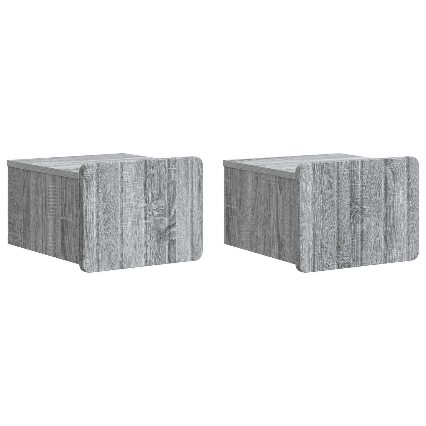 Vegghengt Nattbord med skuff 2 pcs Grå sonoma 33 x 34,5 x 24 cm