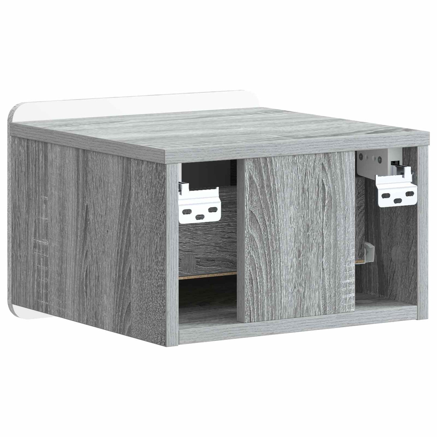 Vegghengt Nattbord med skuff 2 pcs Grå sonoma 33 x 34,5 x 24 cm