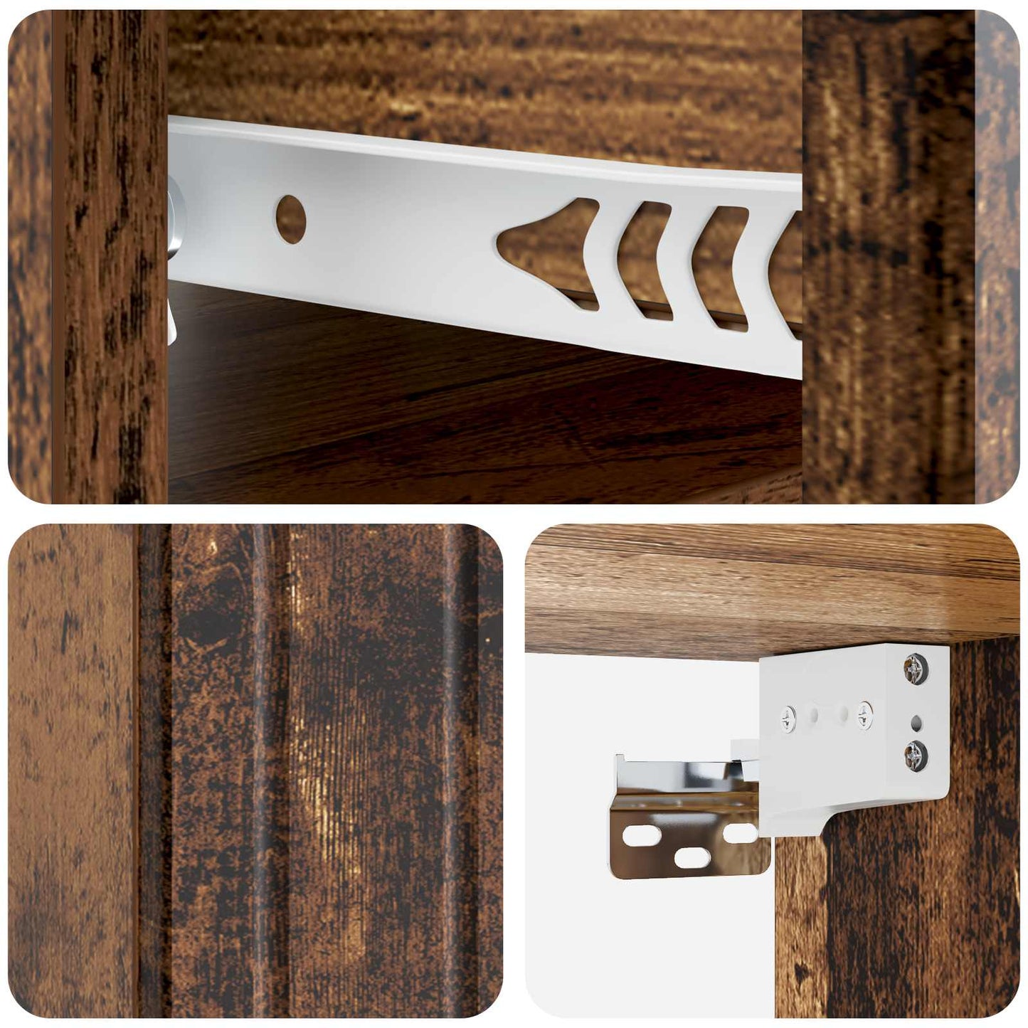Vegghengt Nattbord Gammelt tre 33 x 34,5 x 24 cm Konstruert tre