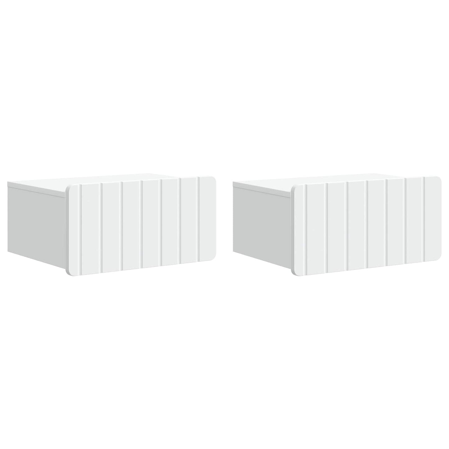 Vegghengt Nattbord 2 pcs Hvit 49 x 34,5 x 24 cm Konstruert tre