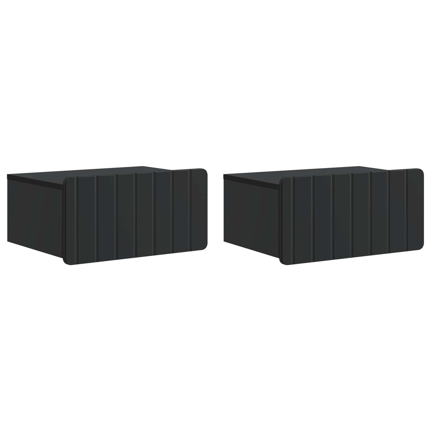 Vegghengt Nattbord 2 pcs Svart 49 x 34,5 x 24 cm Konstruert tre