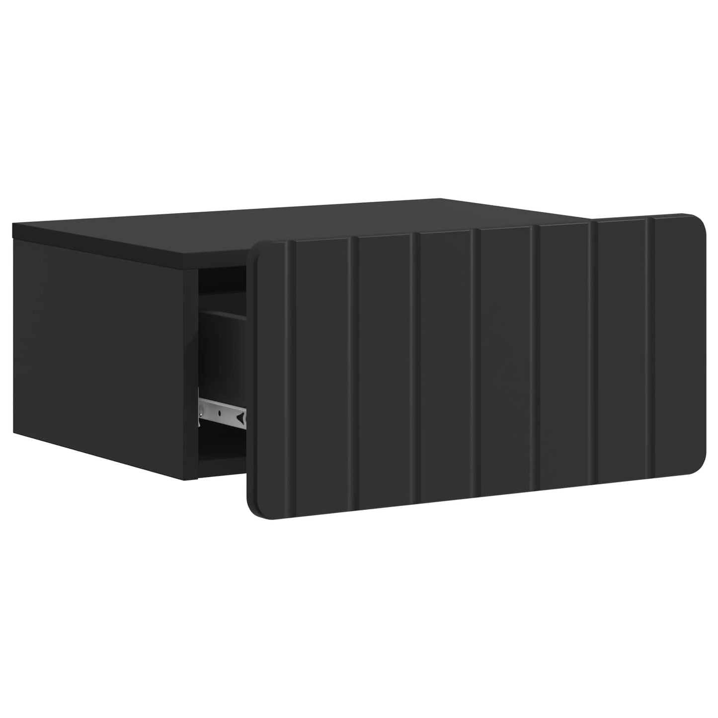Vegghengt Nattbord 2 pcs Svart 49 x 34,5 x 24 cm Konstruert tre