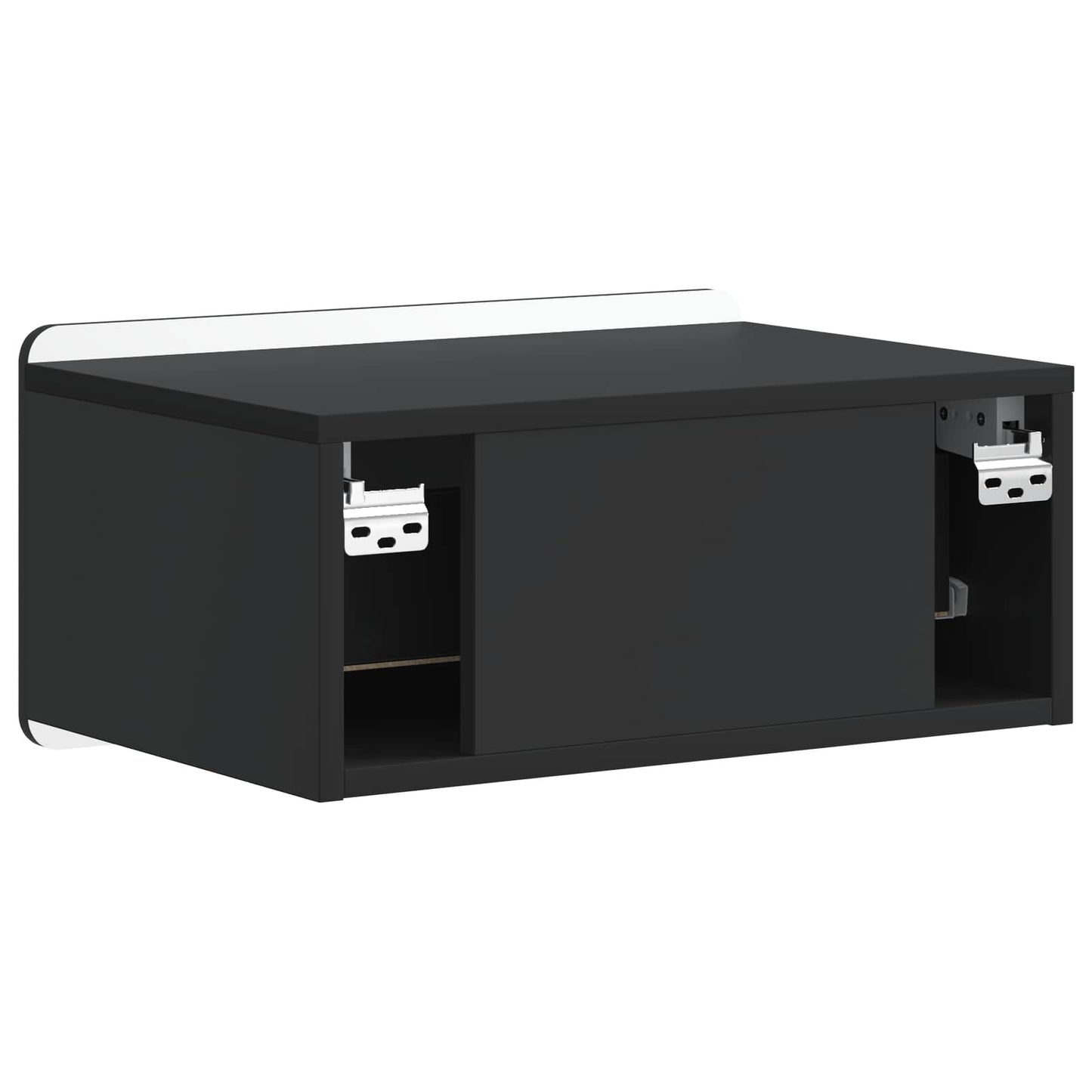 Vegghengt Nattbord 2 pcs Svart 49 x 34,5 x 24 cm Konstruert tre
