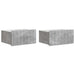 Vegghengt Nattbord med skuff 2 pcs Betonggrå 49 x 34,5 x 24 cm