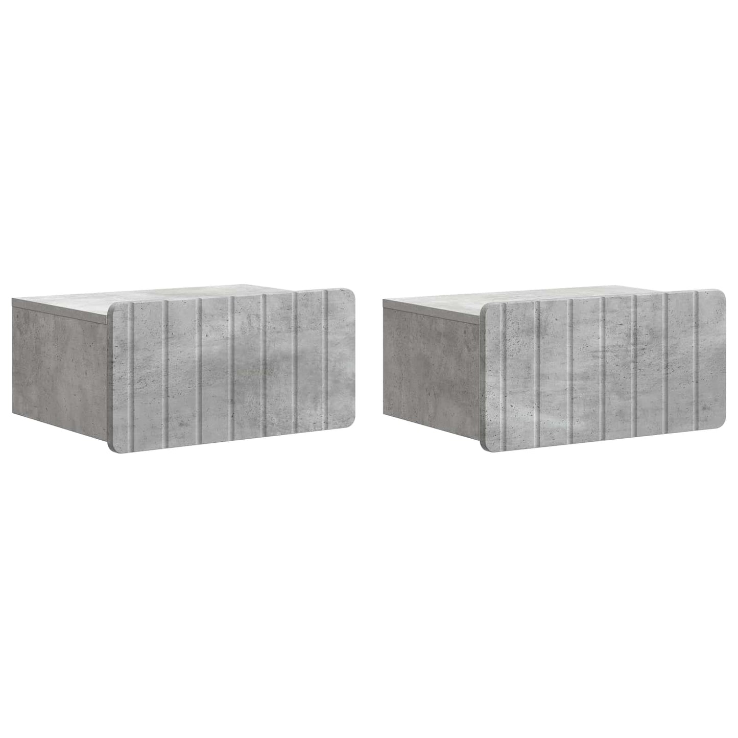 Vegghengt Nattbord med skuff 2 pcs Betonggrå 49 x 34,5 x 24 cm