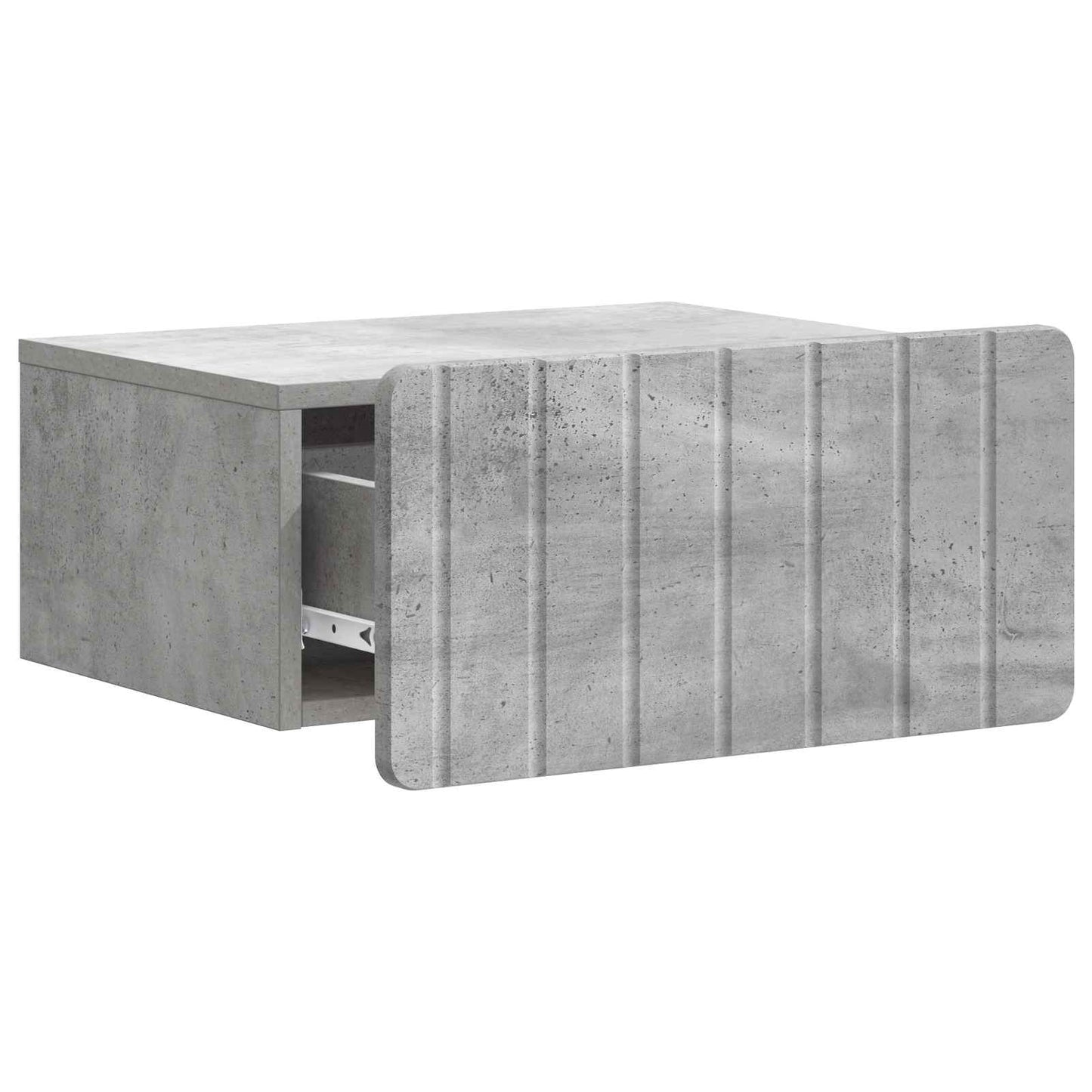Vegghengt Nattbord med skuff 2 pcs Betonggrå 49 x 34,5 x 24 cm