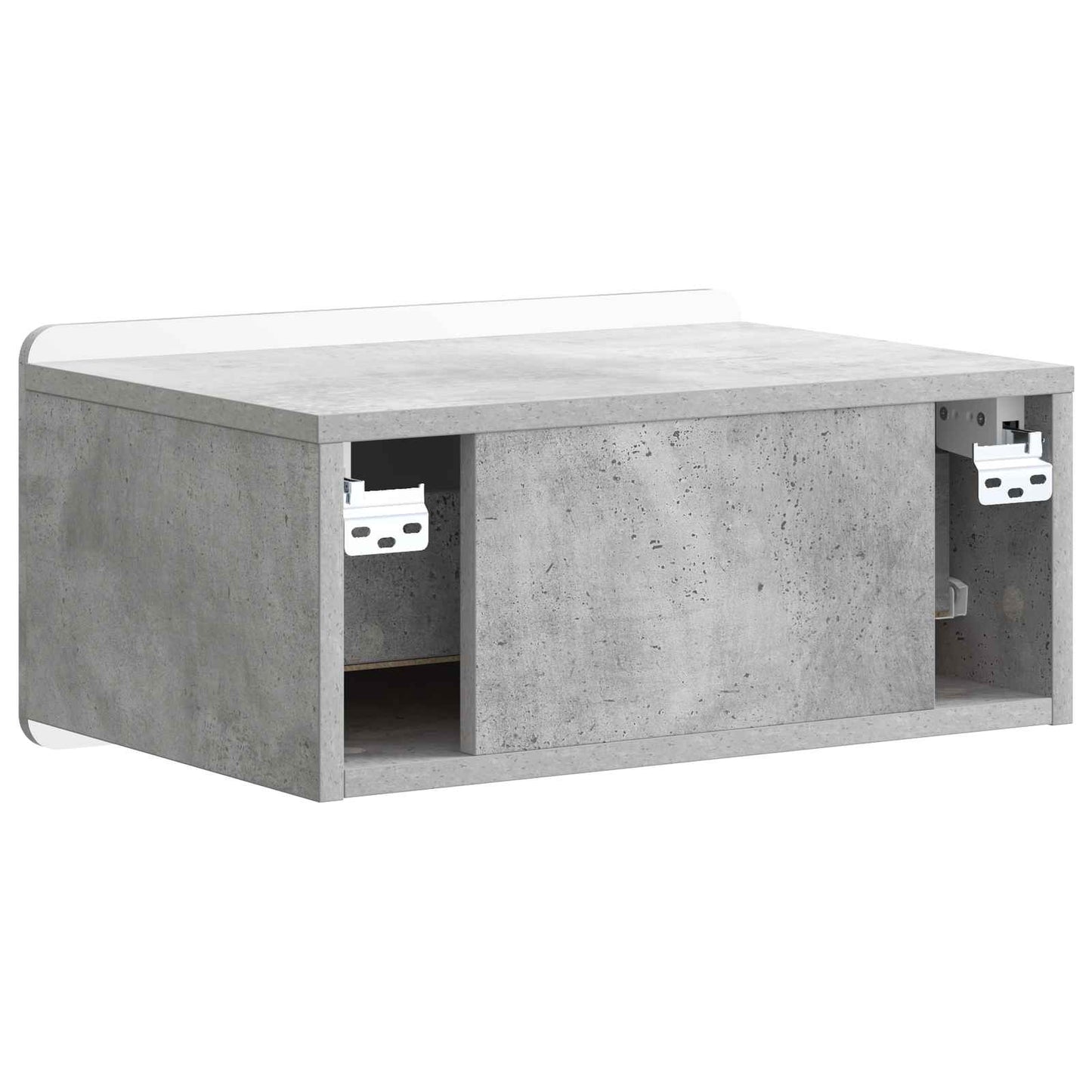 Vegghengt Nattbord med skuff 2 pcs Betonggrå 49 x 34,5 x 24 cm