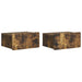 Vegghengt Nattbord med skuff 2 pcs Røkt Eik 49 x 34,5 x 24 cm