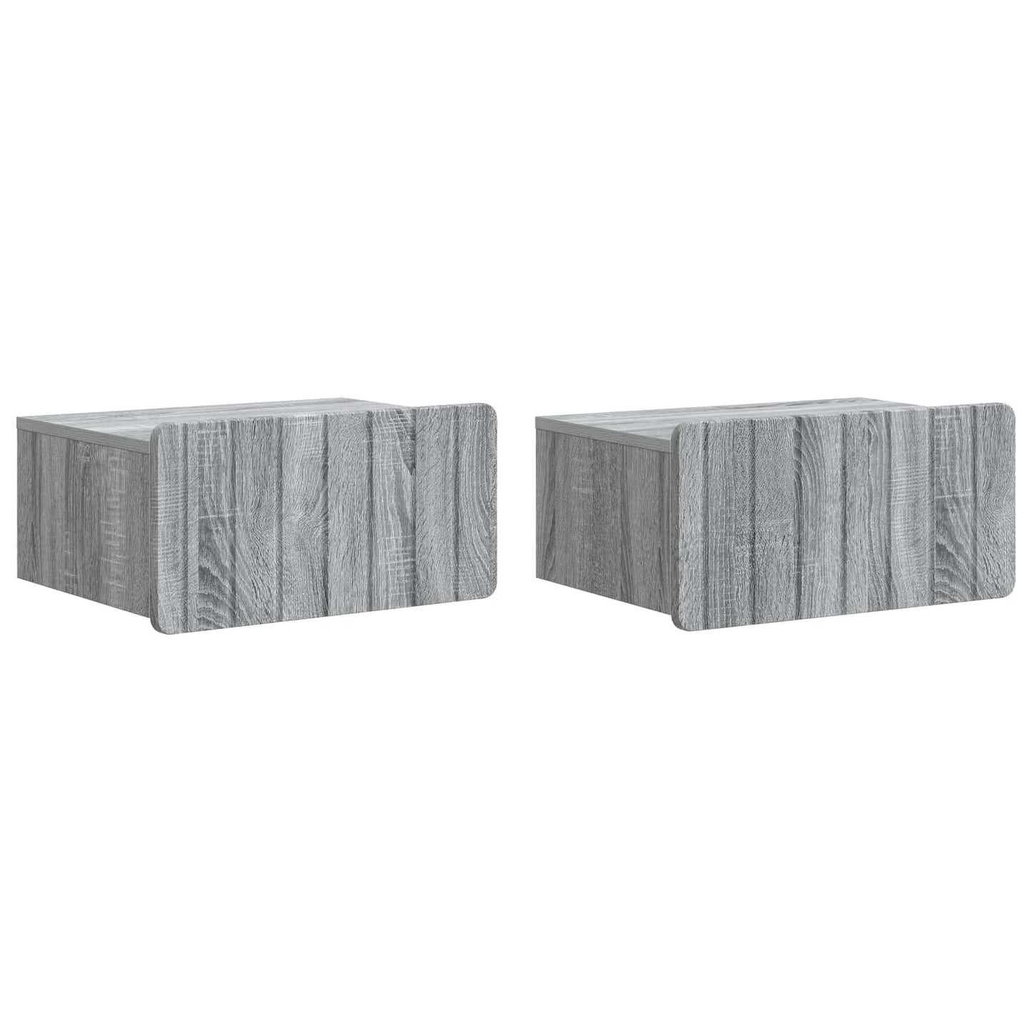 Vegghengt Nattbord med skuff 2 pcs Grå sonoma 49 x 34,5 x 24 cm