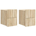 Vegghengt Nattbord med skuff 2 pcs Sonoma eik 33 x 34,5 x 43 cm