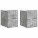 Vegghengt Nattbord med skuff 2 pcs Betonggrå 33 x 34,5 x 43 cm