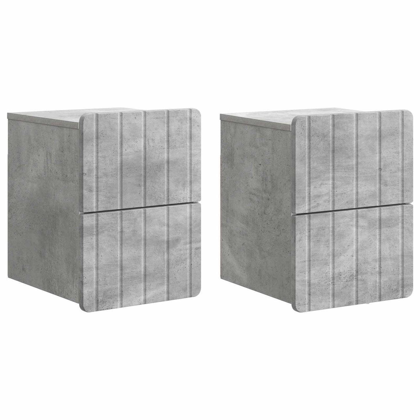 Vegghengt Nattbord med skuff 2 pcs Betonggrå 33 x 34,5 x 43 cm