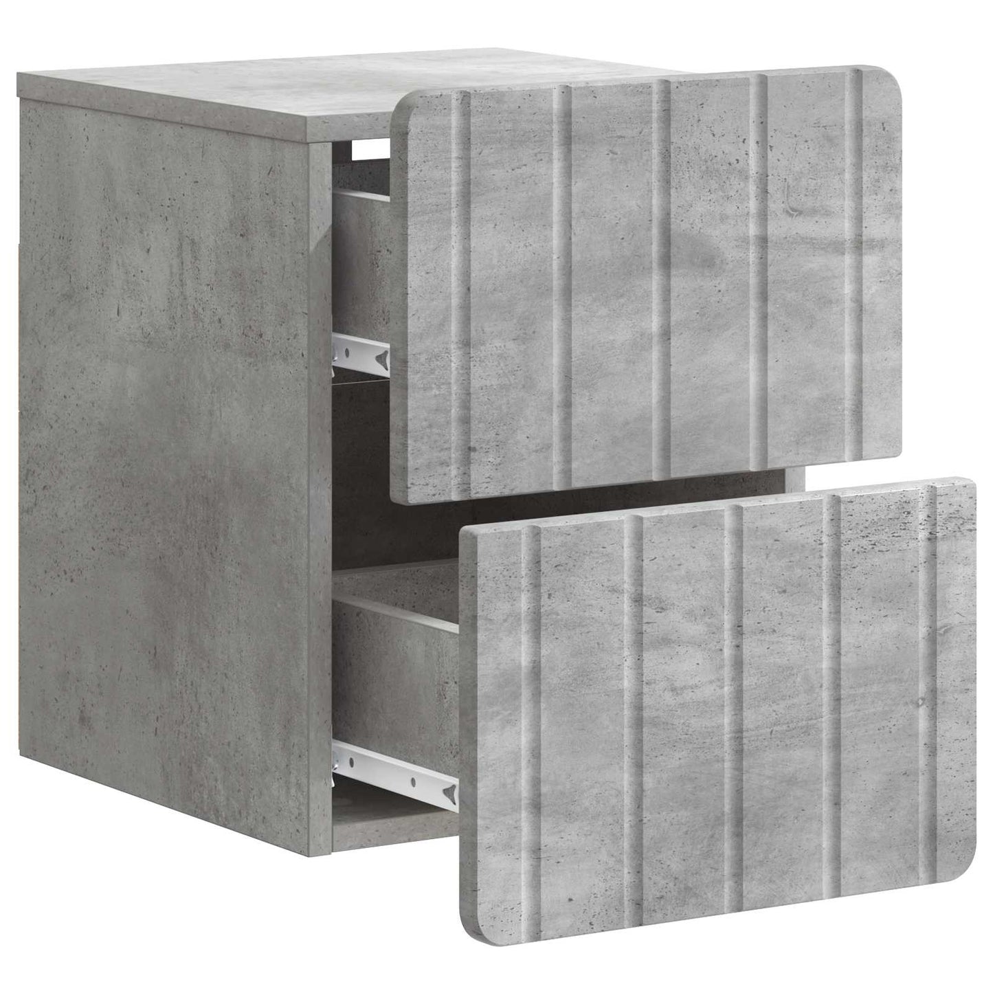 Vegghengt Nattbord med skuff 2 pcs Betonggrå 33 x 34,5 x 43 cm