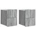 Vegghengt Nattbord med skuff 2 pcs Grå sonoma 33 x 34,5 x 43 cm