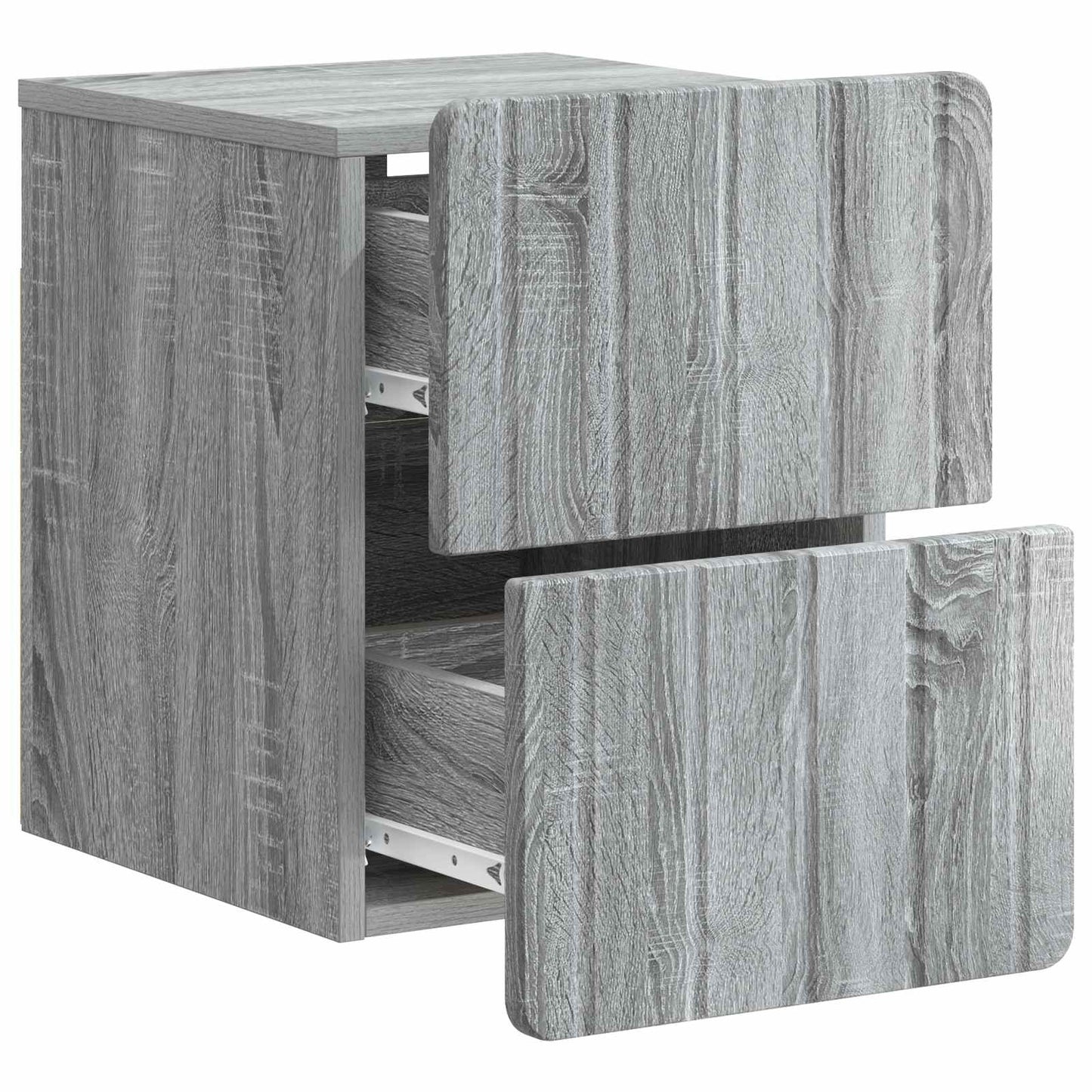 Vegghengt Nattbord med skuff 2 pcs Grå sonoma 33 x 34,5 x 43 cm