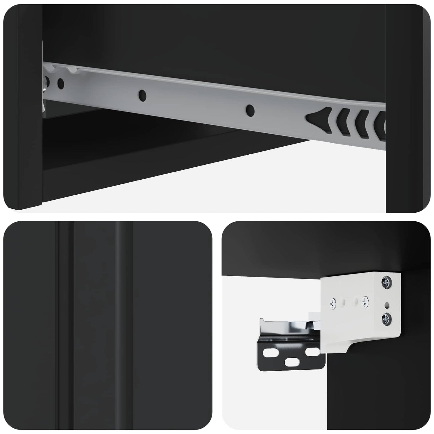 Vegghengt Sidebord Svart 59 x 34,5 x 17 cm Konstruert tre