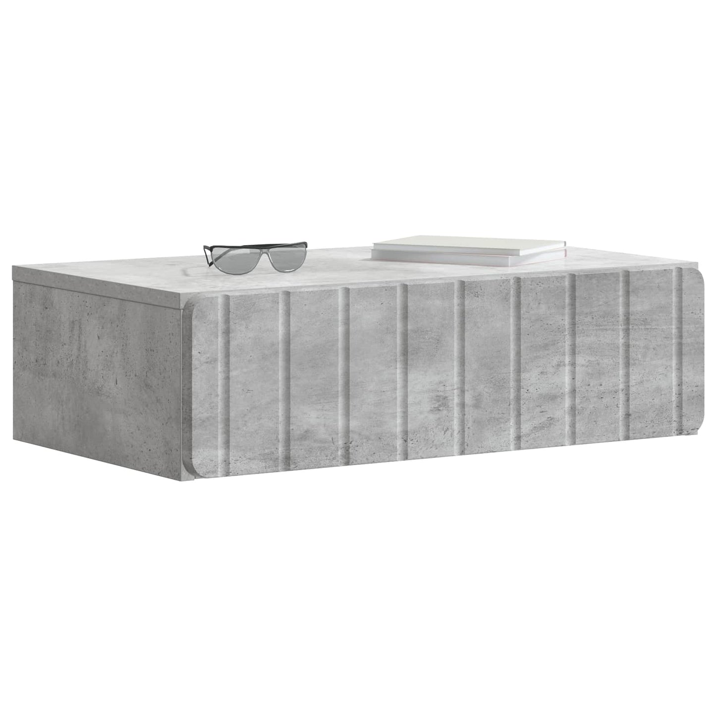 Vegghengt Sidebord Betonggrå 59 x 34,5 x 17 cm Konstruert tre