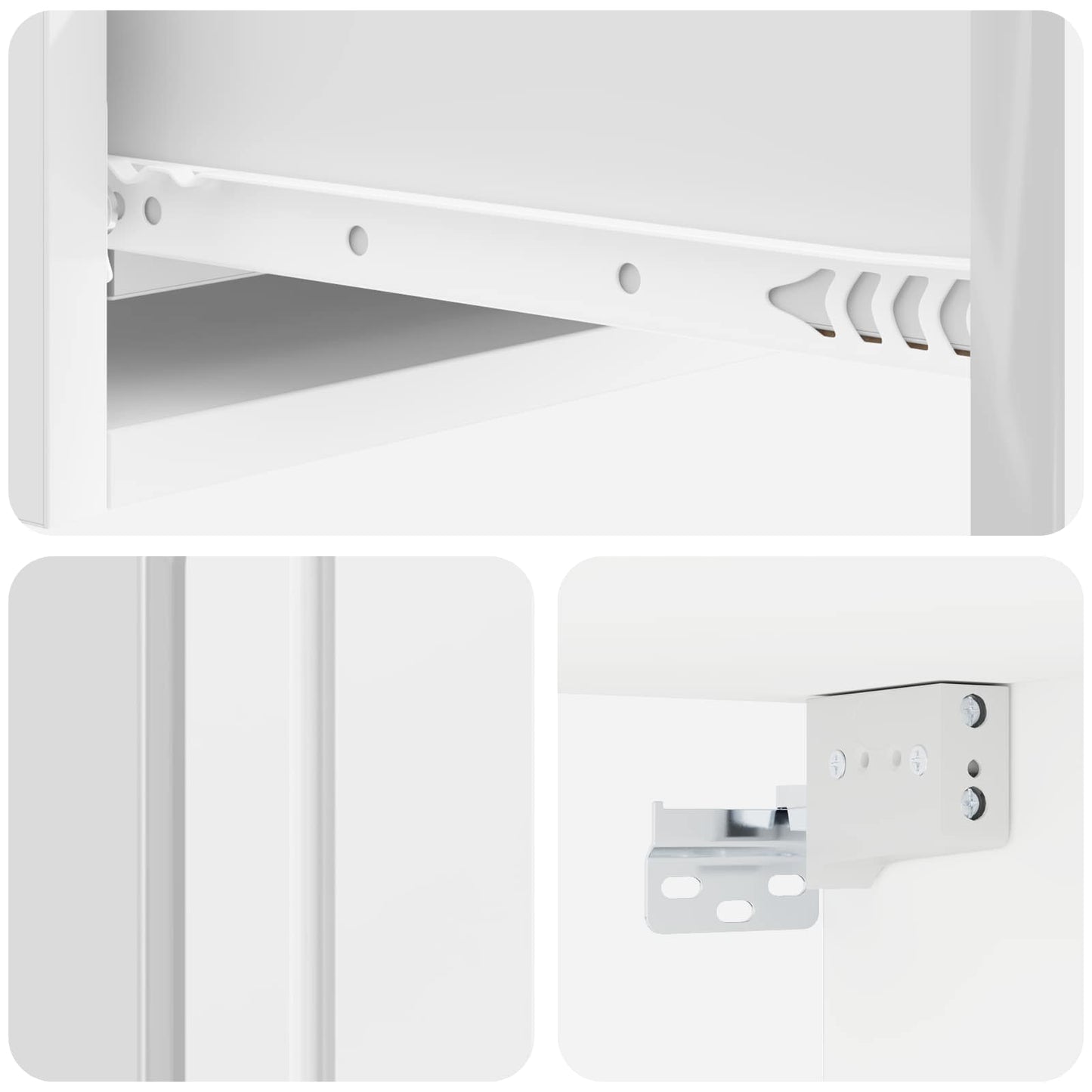 Vegghengt Sidebord Høgglans hvit 59 x 34,5 x 17 cm