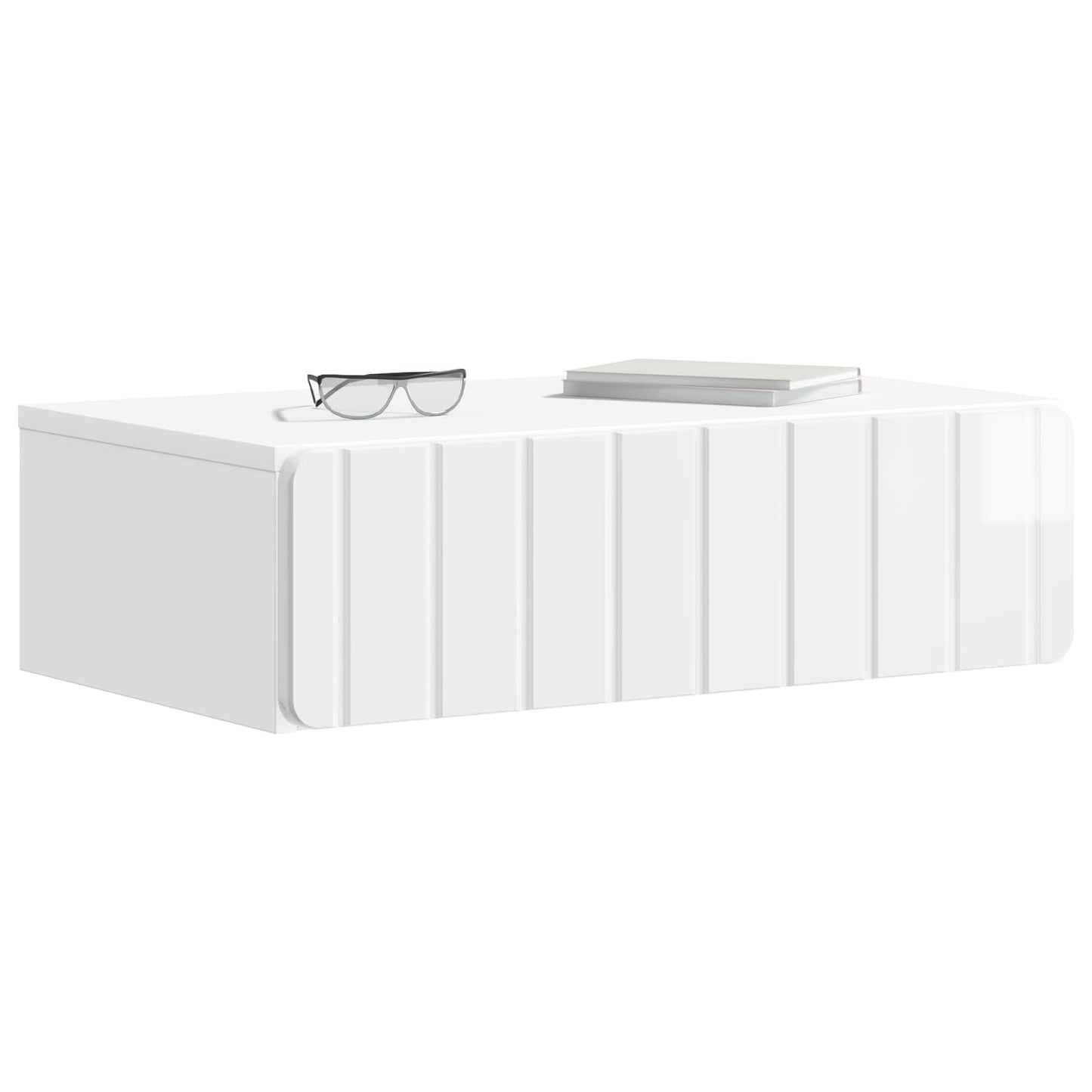 Vegghengt Sidebord Høgglans hvit 59 x 34,5 x 17 cm