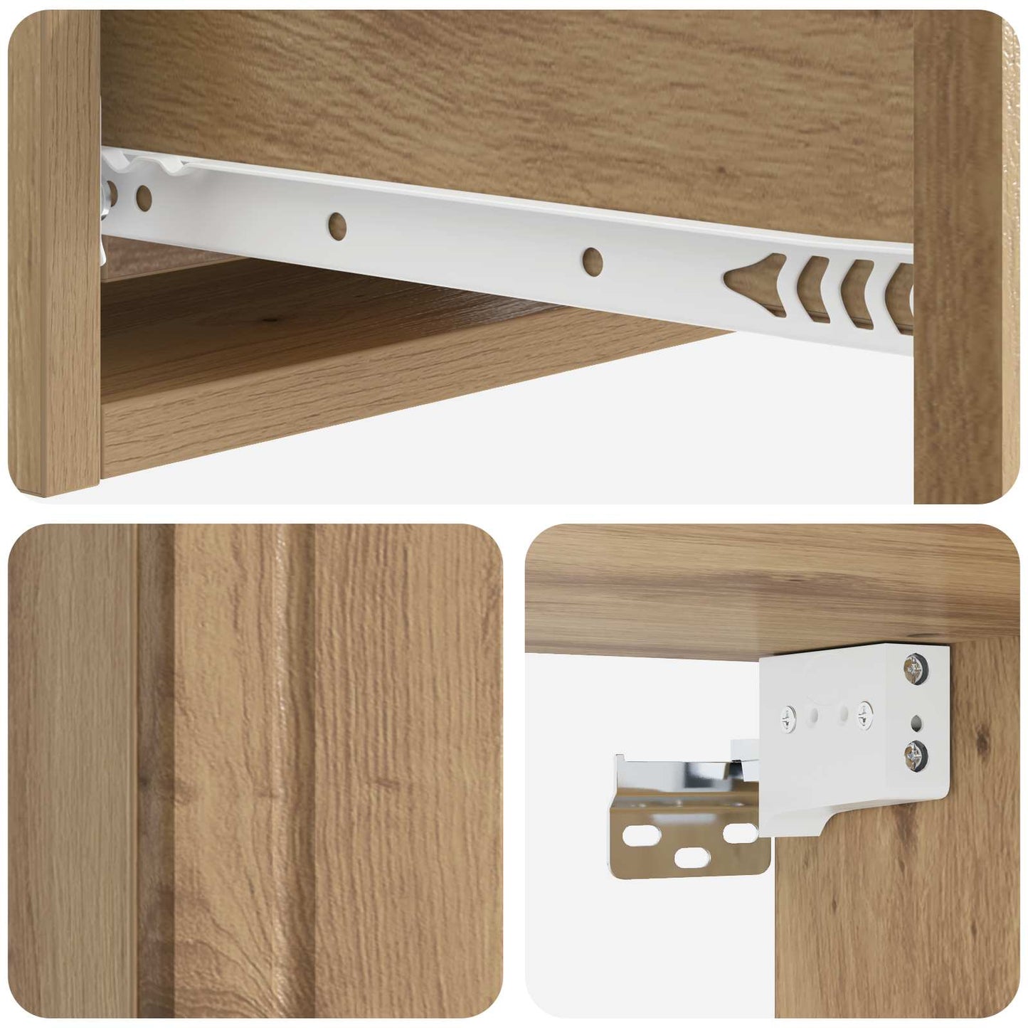 Vegghengt Sidebord 59 x 34,5 x 17 cm Konstruert tre Artisan eik