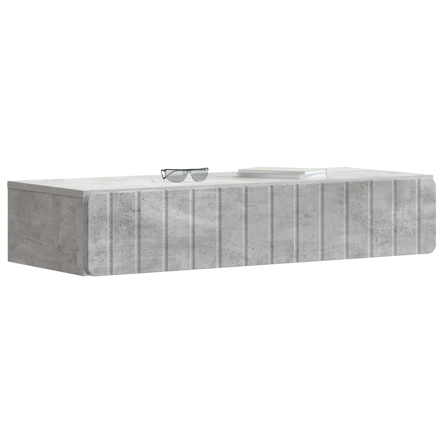 Vegghengt Sidebord Betonggrå 87,5 x 34,5 x 17 cm Konstruert tre