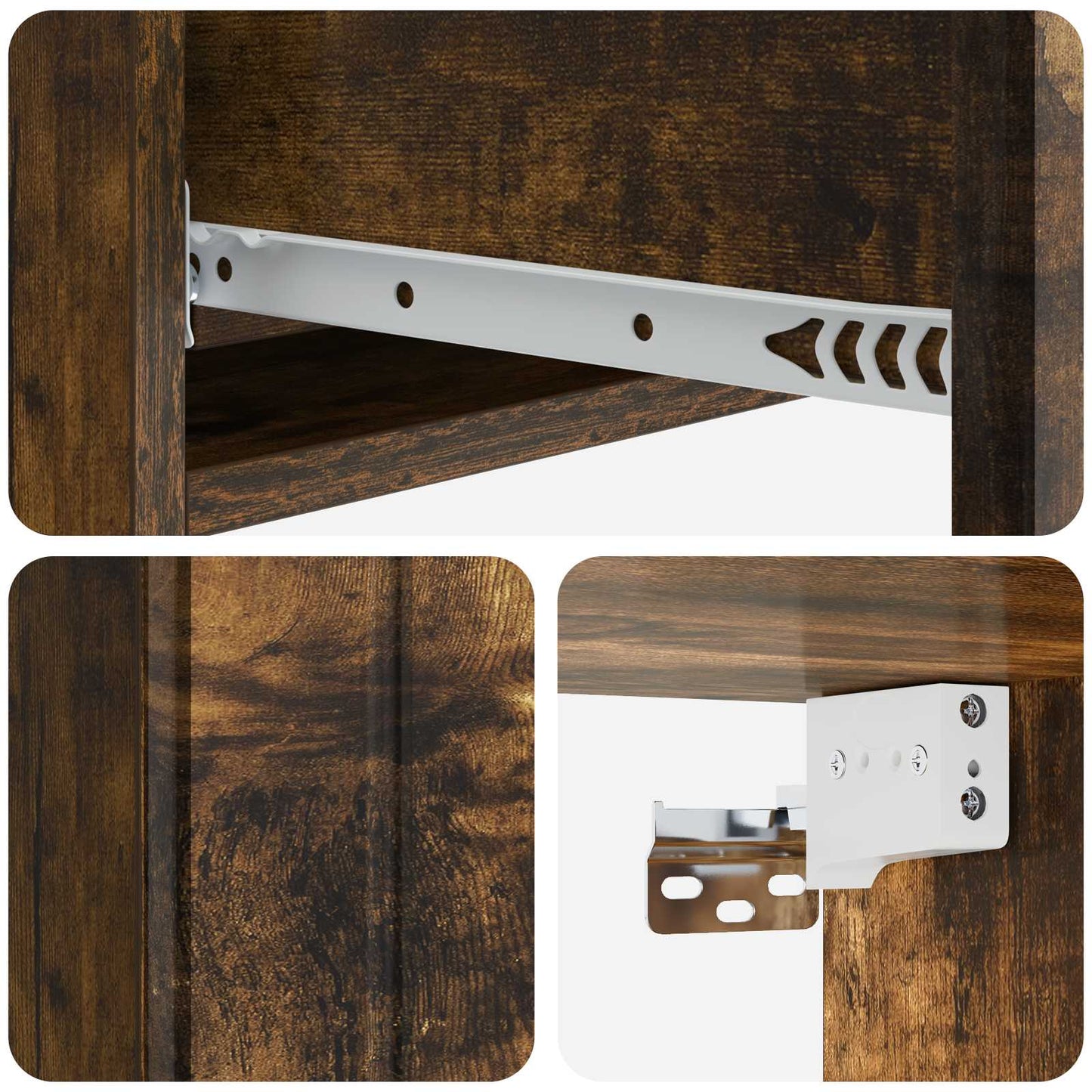 Vegghengt Sidebord Røkt Eik 87,5 x 34,5 x 17 cm Konstruert tre