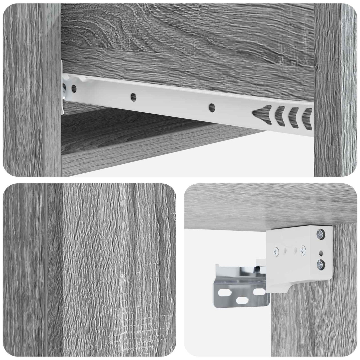 Vegghengt Sidebord Grå sonoma 87,5 x 34,5 x 17 cm