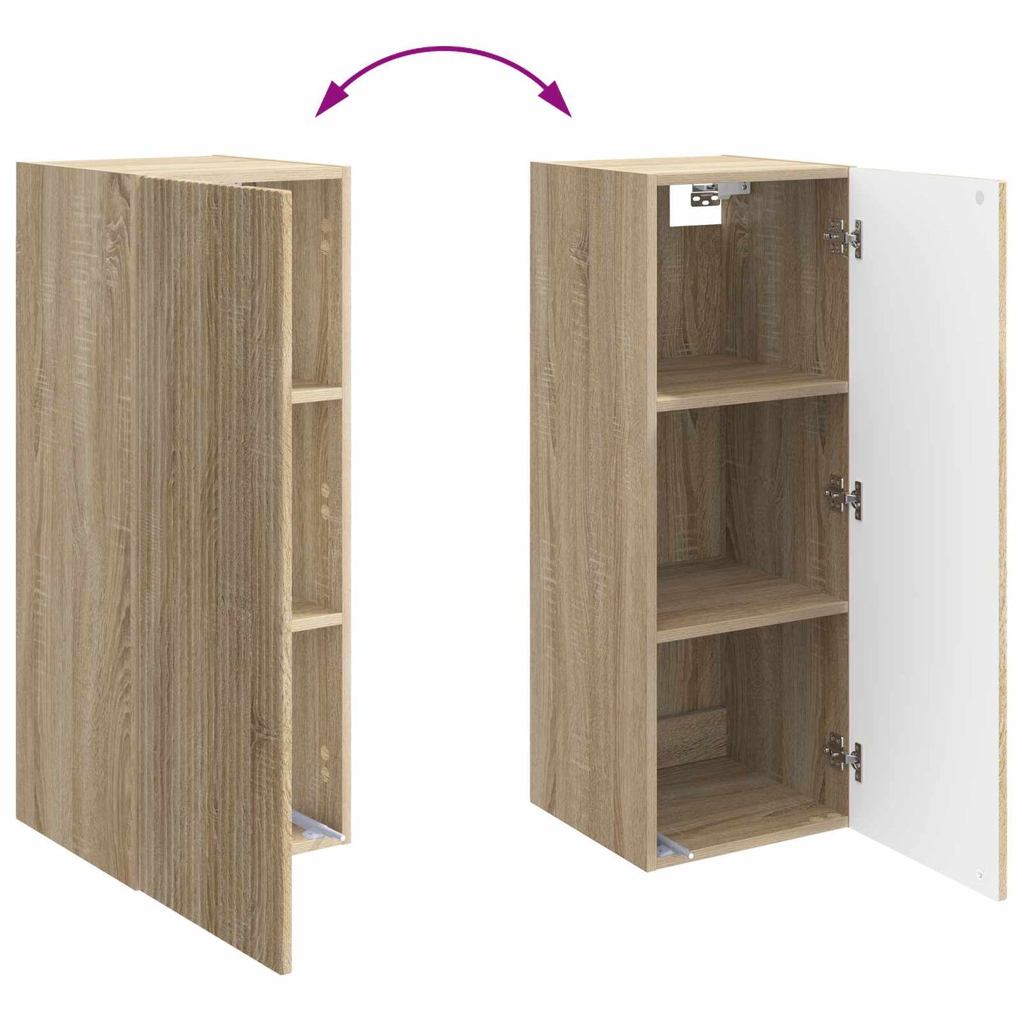 Vegghengt skap Sonoma eik 33 x 34,5 x 90 cm Konstruert tre